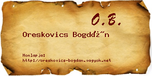 Oreskovics Bogdán névjegykártya